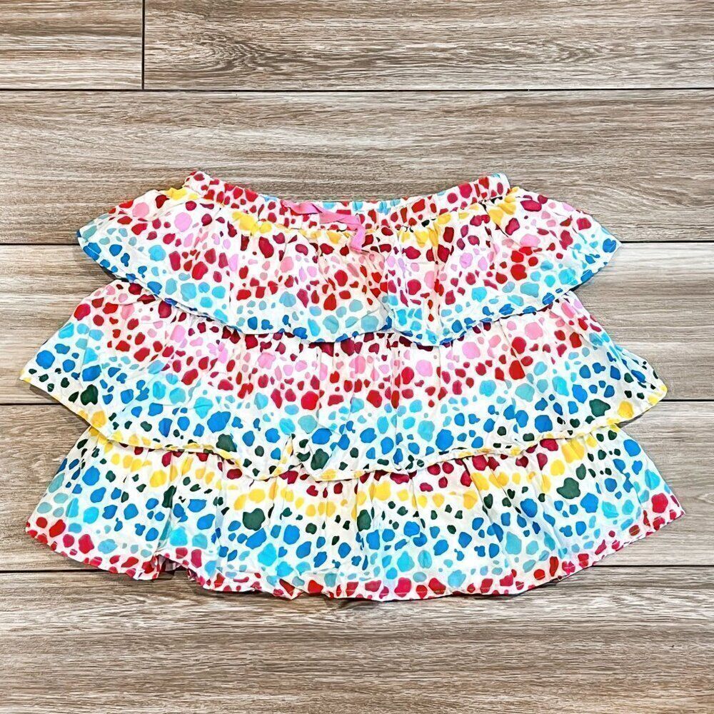 Mini Boden Girls Rainbow Animal Print Tiered Skirt Size 11-12Y